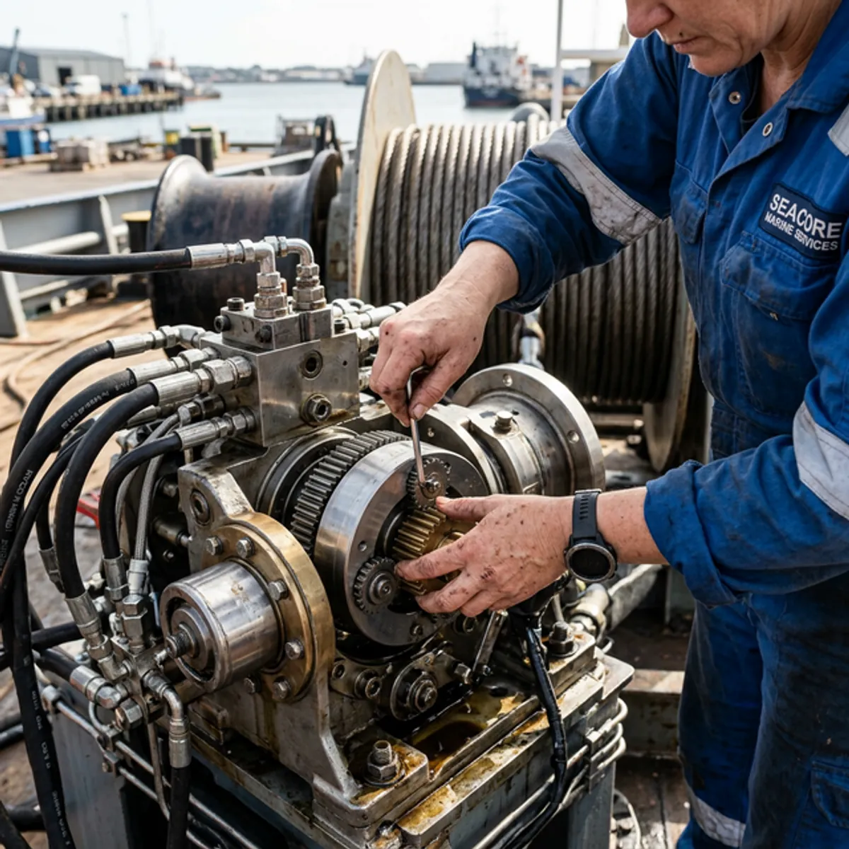 Deck Machinery Overhauling performed by Leon International Marine Engineers