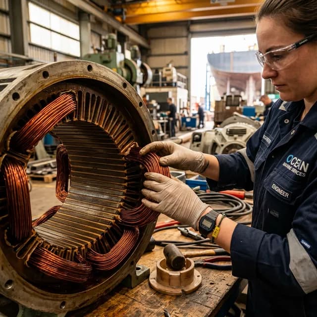 Electric Motor Rewinding performed by Leon International Marine Engineers