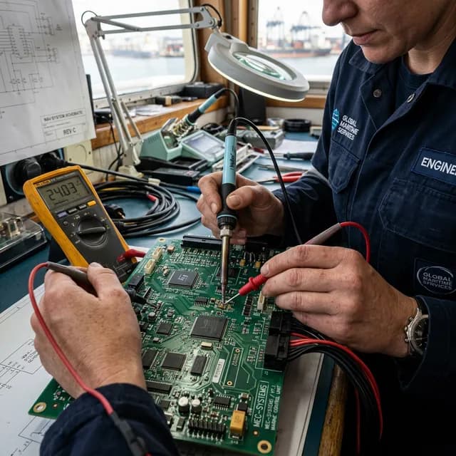 Marine PCB Card Repair performed by Leon International Marine Engineers