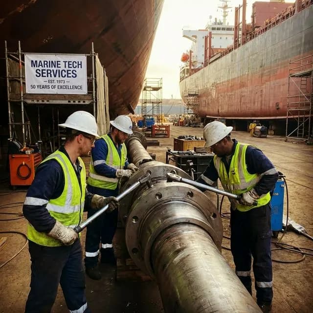 Marine engineers working on ship repairs